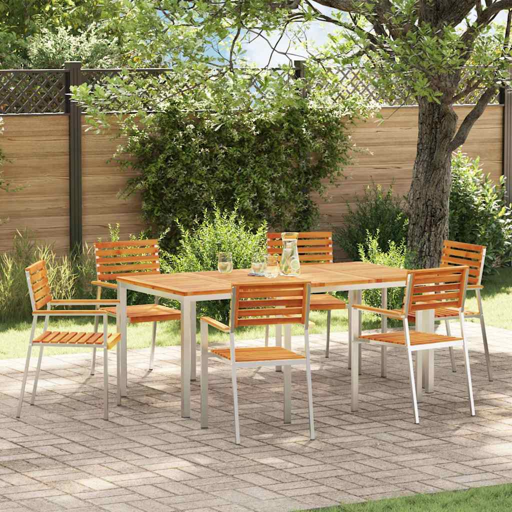 Garden Chair 2 Pcs Oil Natural Solid