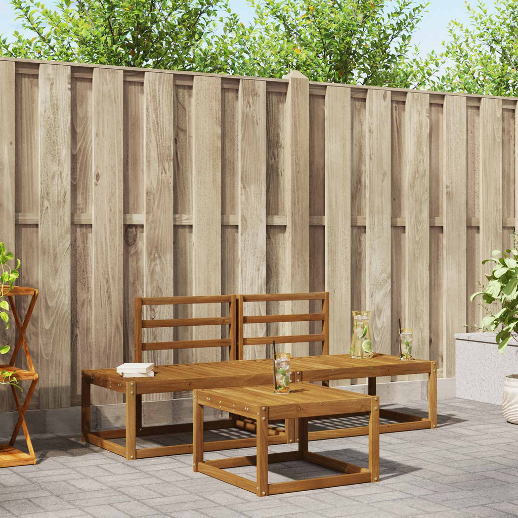 Outdoor Sofa Set 3 Pcs Solid Acacia Wood