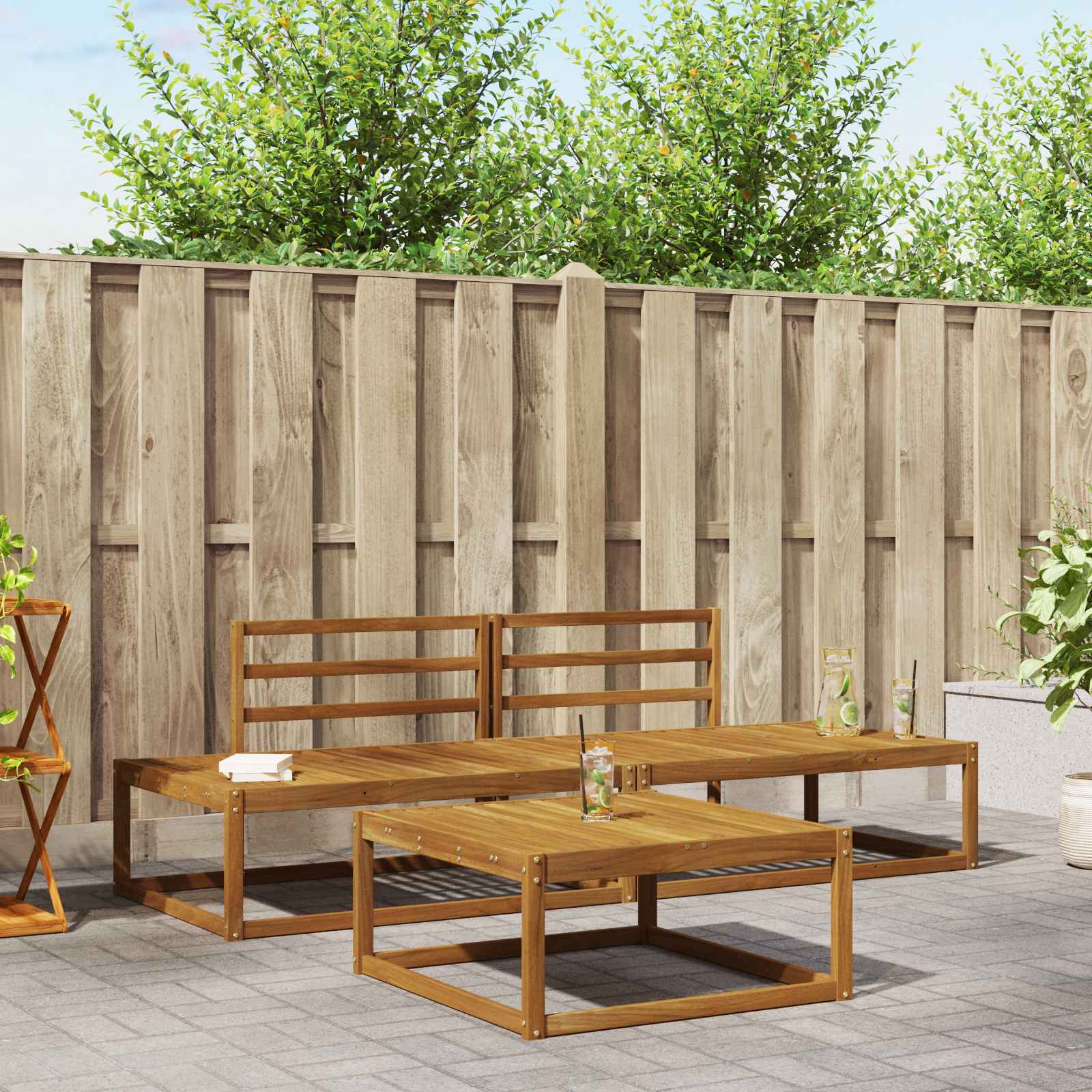 Outdoor Sofa Set Solid Acacia Wood