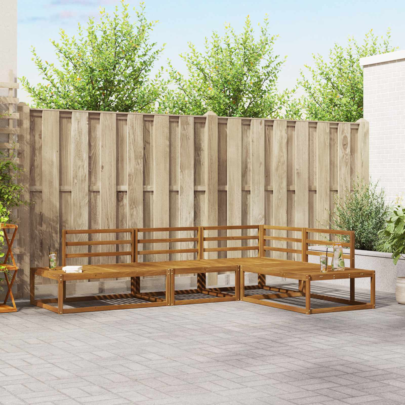 Outdoor Sofa Set Solid Acacia Wood