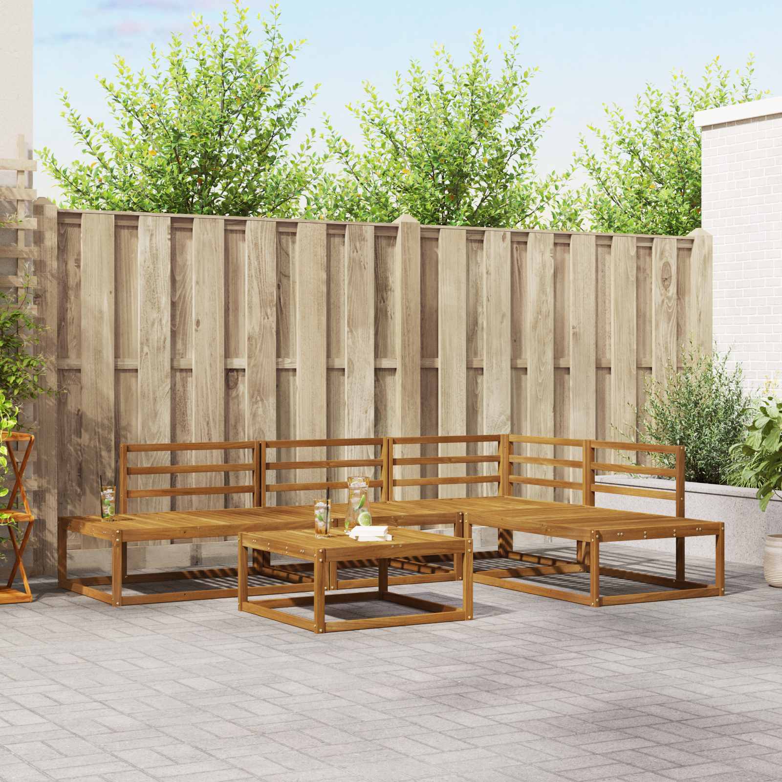 Outdoor Sofa Set Solid Acacia Wood