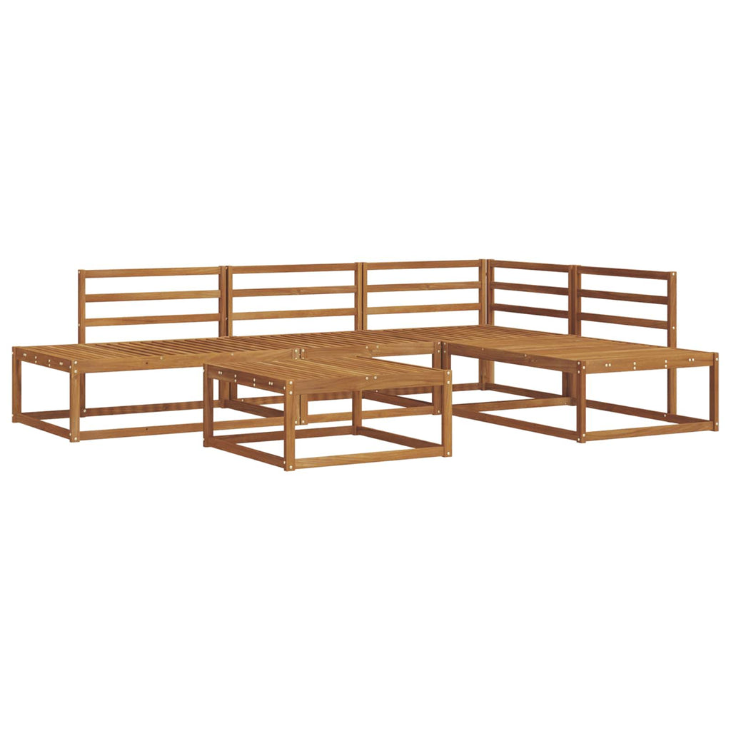 Outdoor Sofa Set Solid Acacia Wood White Natural 115 cm