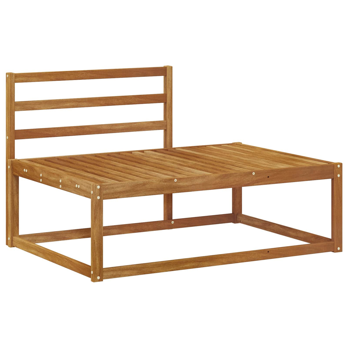 Outdoor Sofa Set Solid Acacia Wood White Natural 115 cm