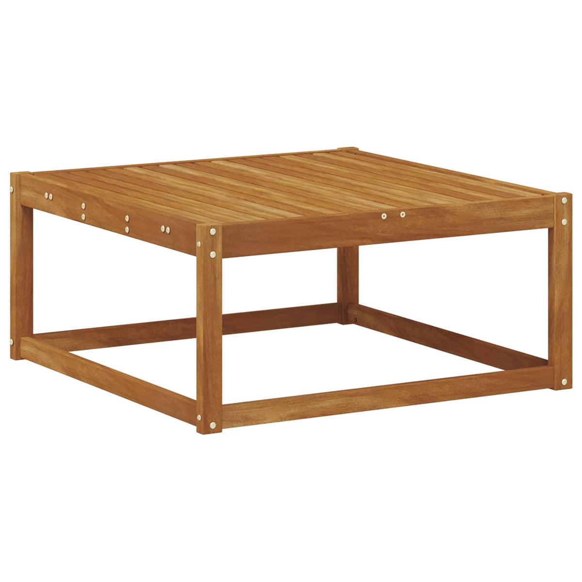 Outdoor Sofa Set Solid Acacia Wood White Natural 115 cm