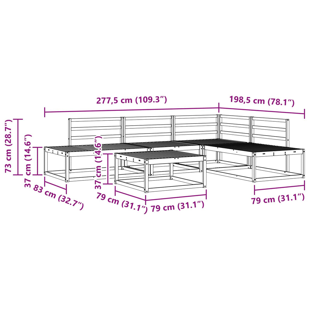 Outdoor Sofa Set Solid Acacia Wood White Natural 115 cm