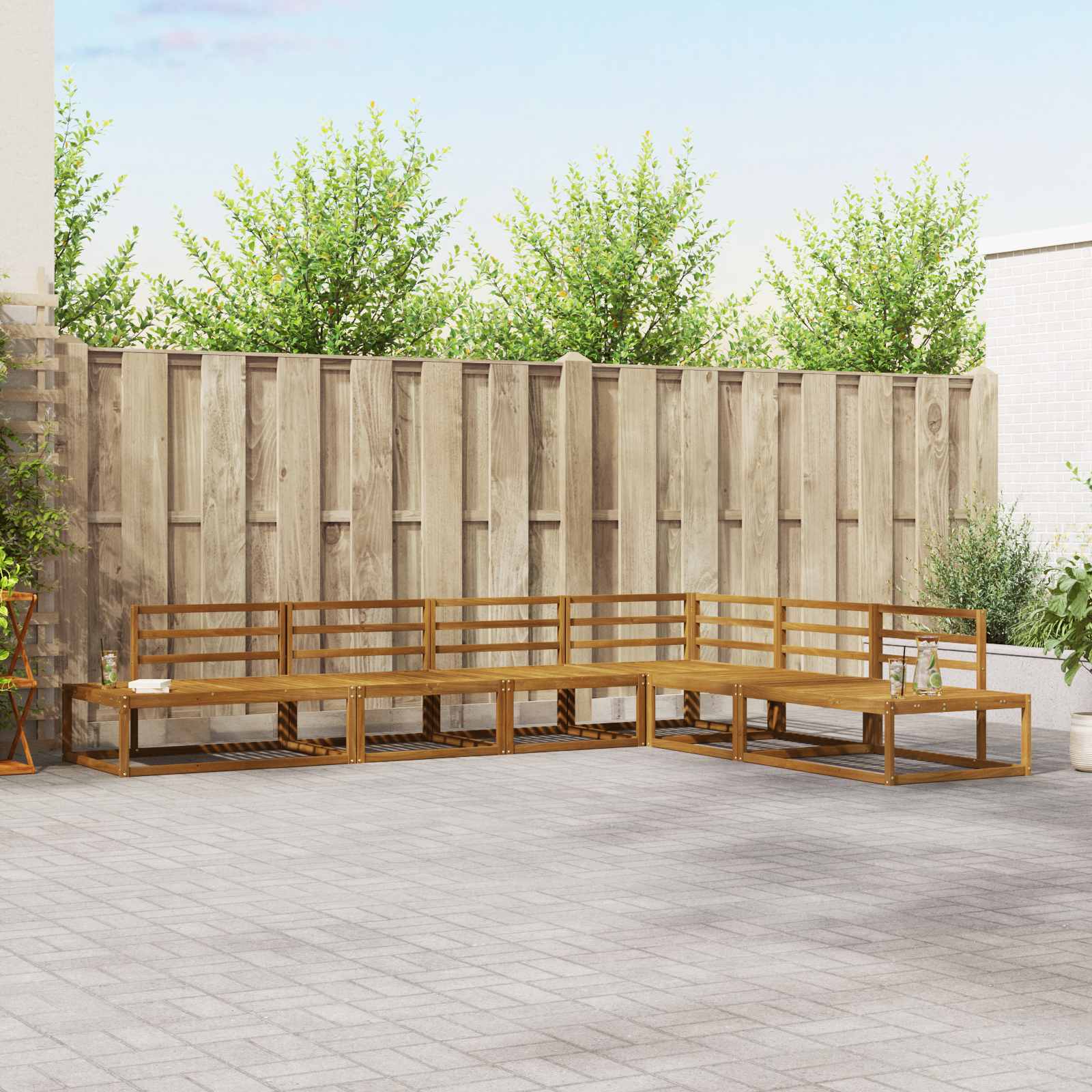 Outdoor Sofa Set Solid Acacia Wood
