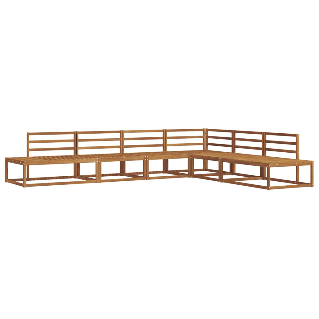 Outdoor Sofa Set Solid Acacia Wood White Natural 115 cm