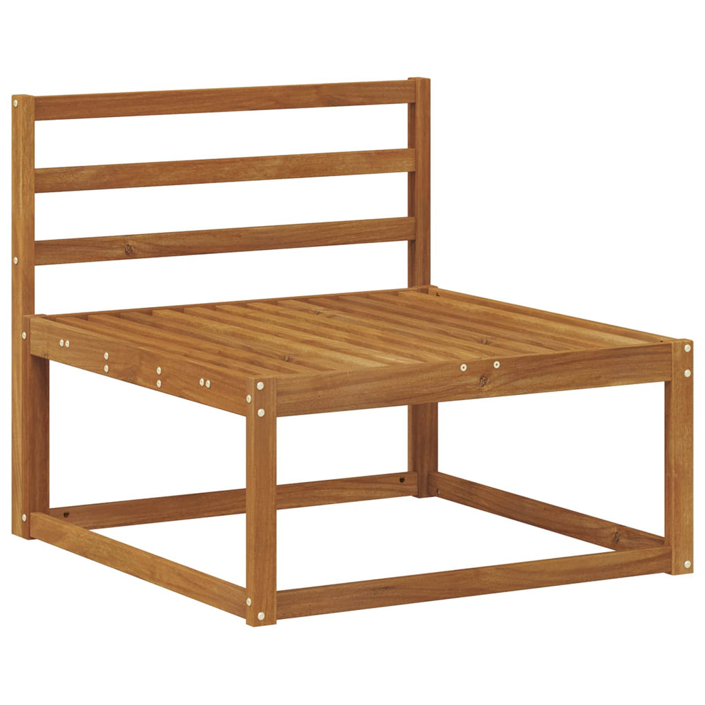 Outdoor Sofa Set Solid Acacia Wood White Natural 115 cm