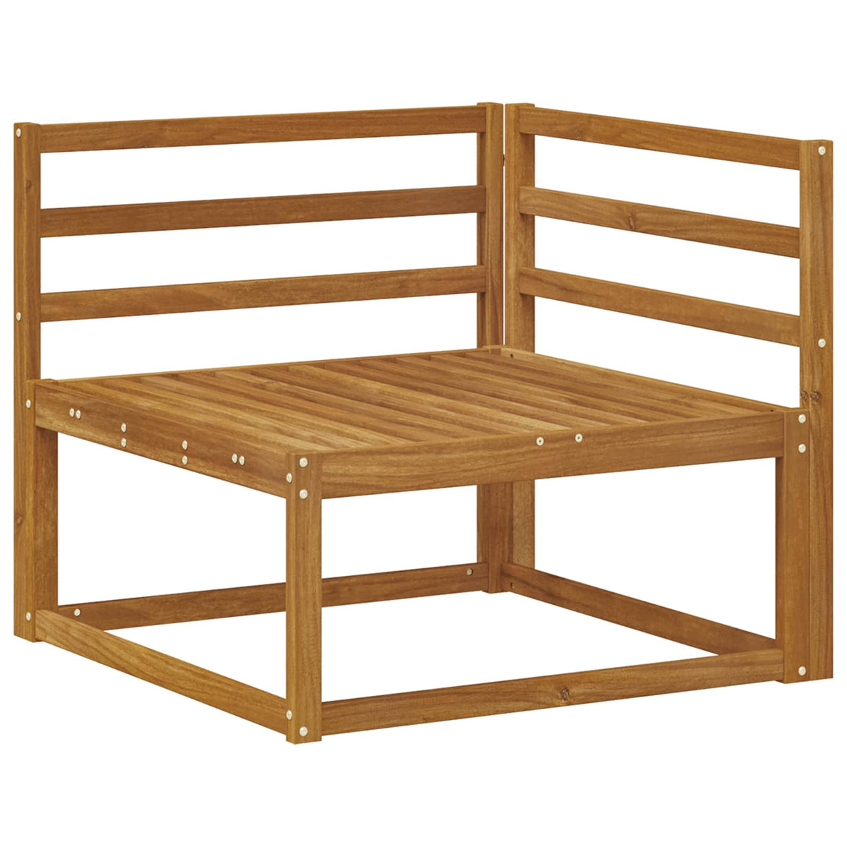 Outdoor Sofa Set Solid Acacia Wood White Natural 115 cm
