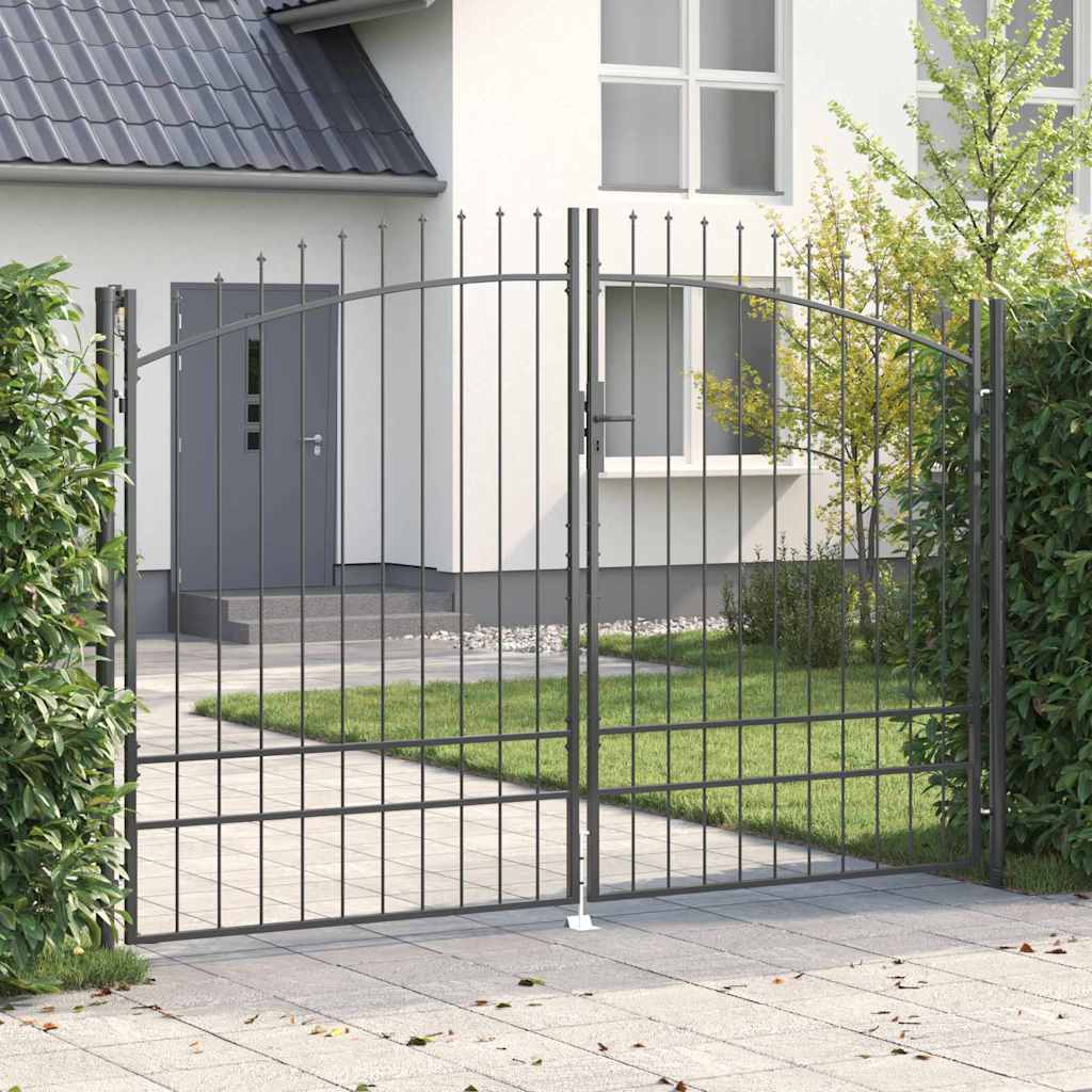 Double Door Fence Gate Woerden With Spear Top 299.5X149.5 Cm
