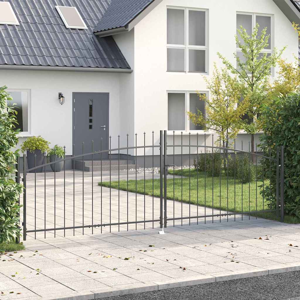 Double Door Fence Gate Woerden With Spear Top 299.5X149.5 Cm