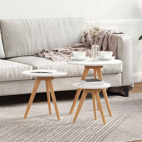 Coffee Table 3 Pcs Brown Solid Walnut Wood