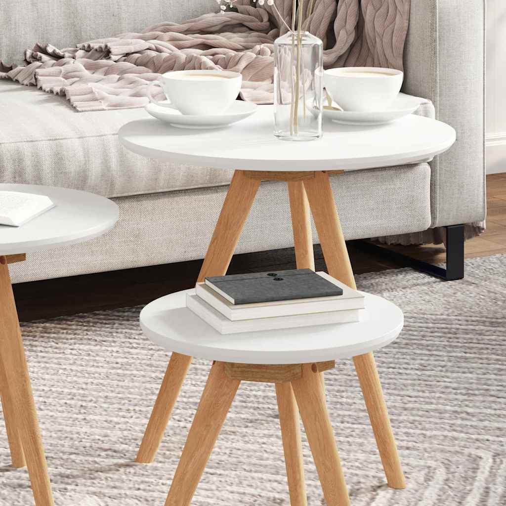 Coffee Table 3 Pcs Brown Solid Walnut Wood