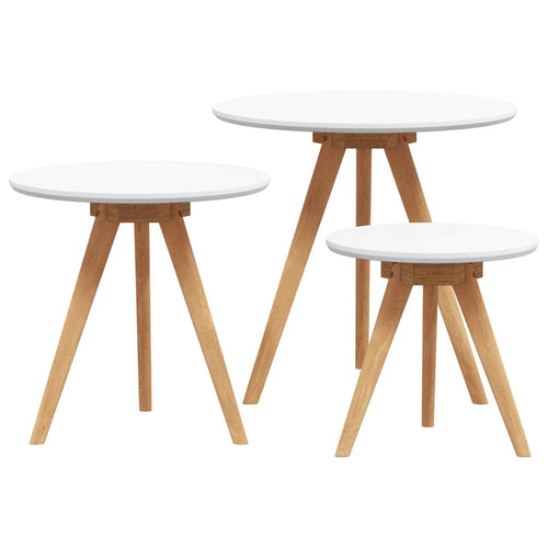 Coffee Table 3 Pcs Brown Solid Walnut Wood