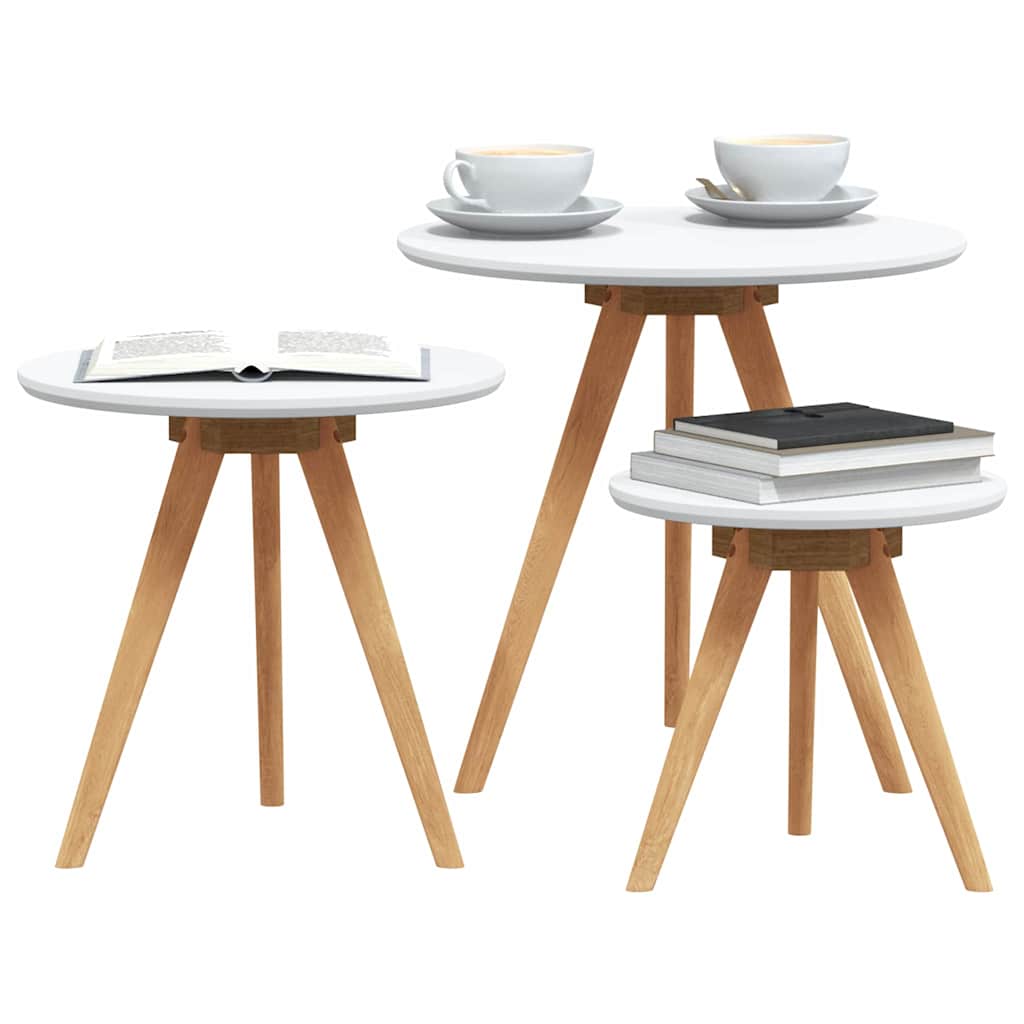 Coffee Table 3 Pcs Brown Solid Walnut Wood
