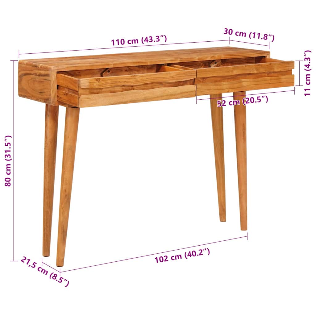 Console Table Brown Solid Acacia Wood