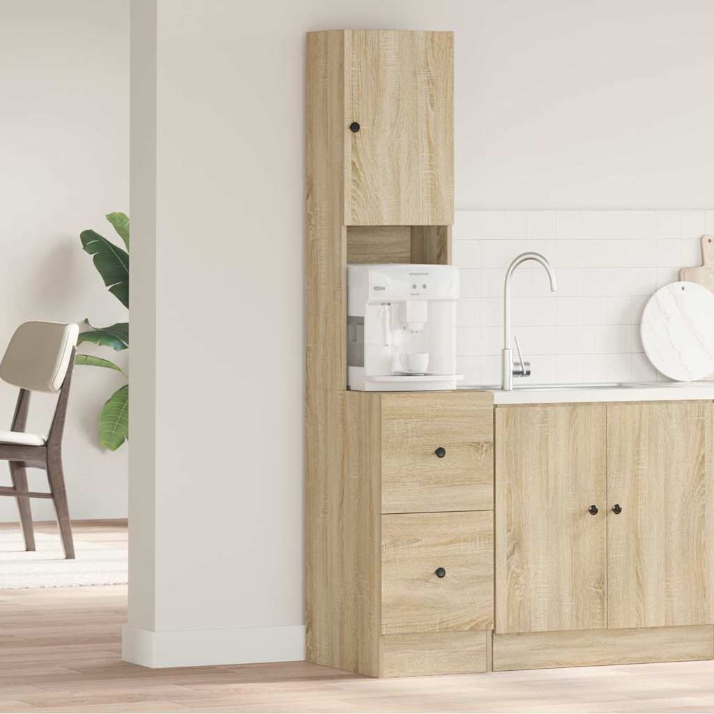 Kitchen Cabinet Beige 35 X 50 X 180 Cm Engineered Wood