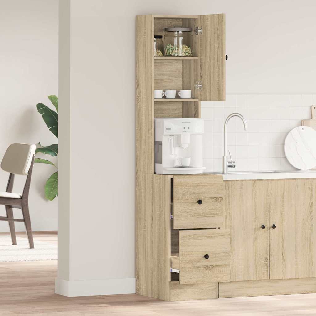 Kitchen Cabinet Beige 35 X 50 X 180 Cm Engineered Wood
