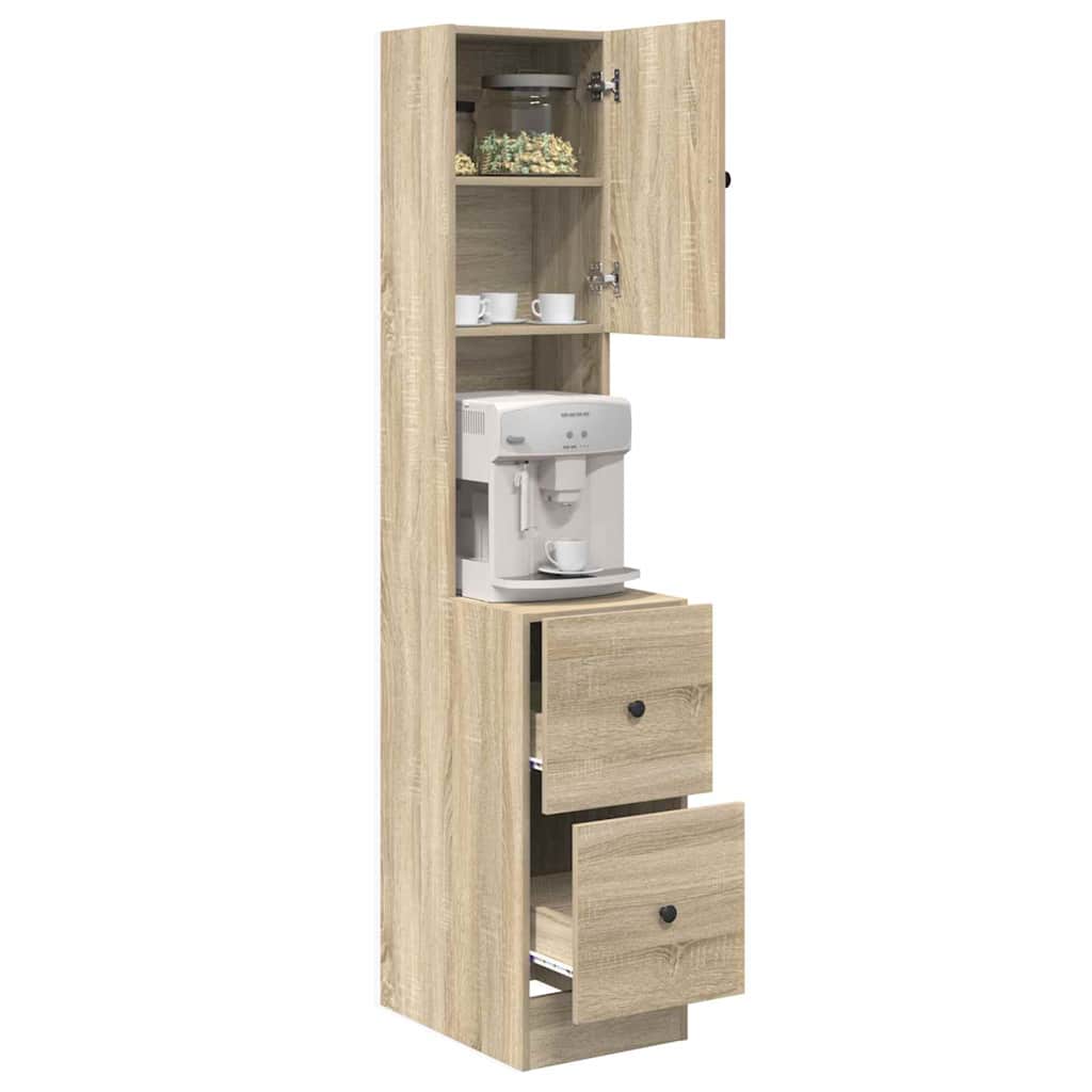 Kitchen Cabinet Beige 35 X 50 X 180 Cm Engineered Wood