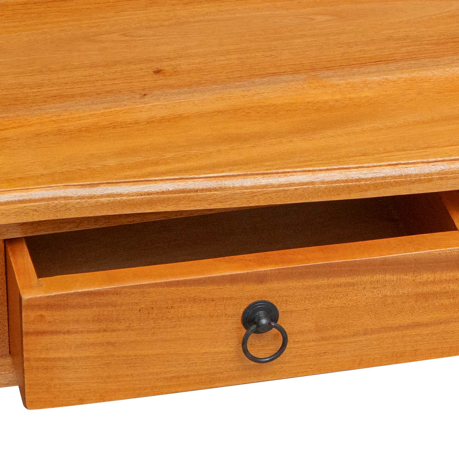 Console Table Natural 115 X 32 X 76 Cm Solid Mahogany Wood