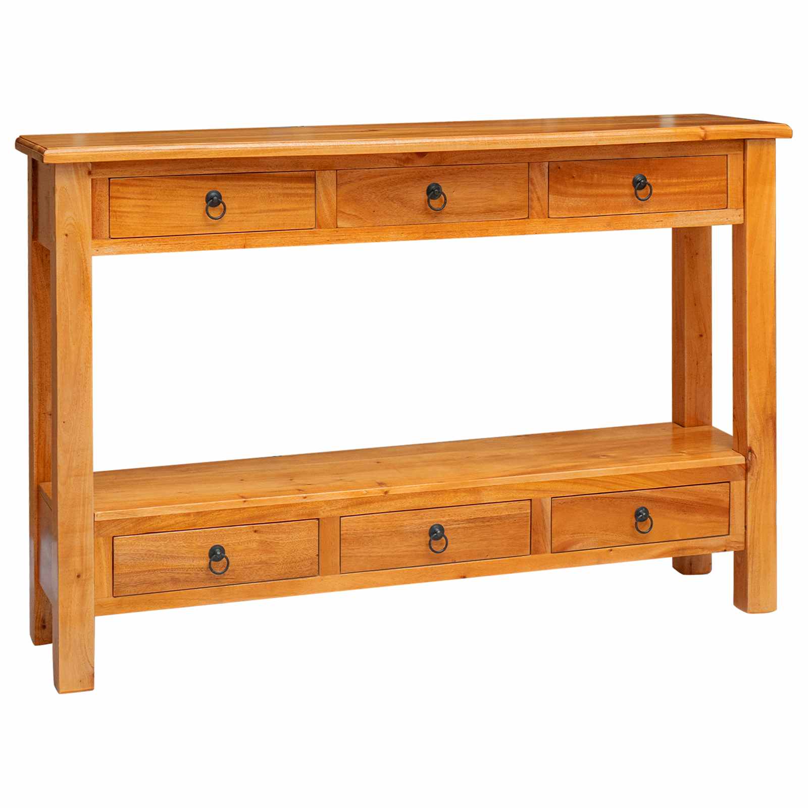 Console Table Natural 115 X 32 X 76 Cm Solid Mahogany Wood