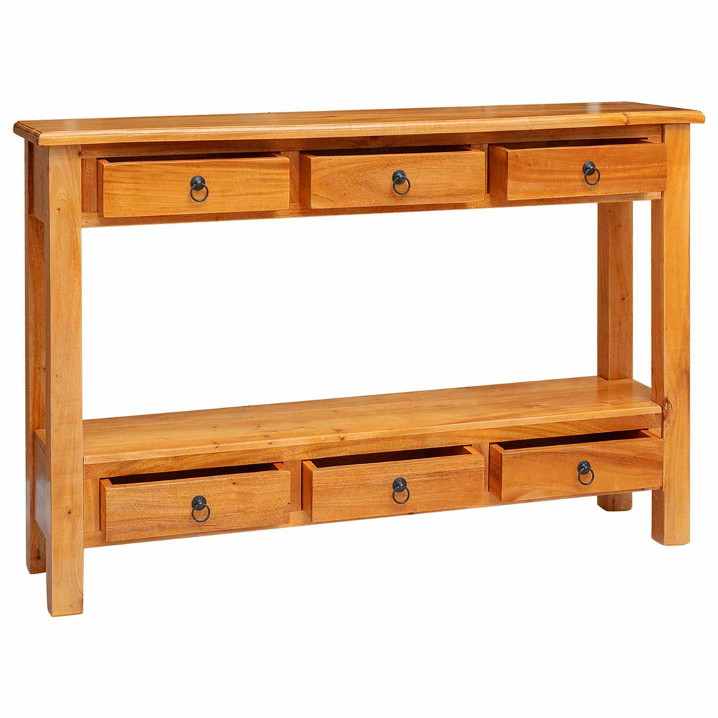 Console Table Natural 115 X 32 X 76 Cm Solid Mahogany Wood