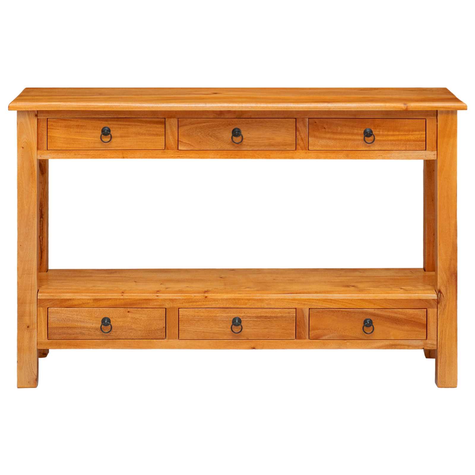 Console Table Natural 115 X 32 X 76 Cm Solid Mahogany Wood