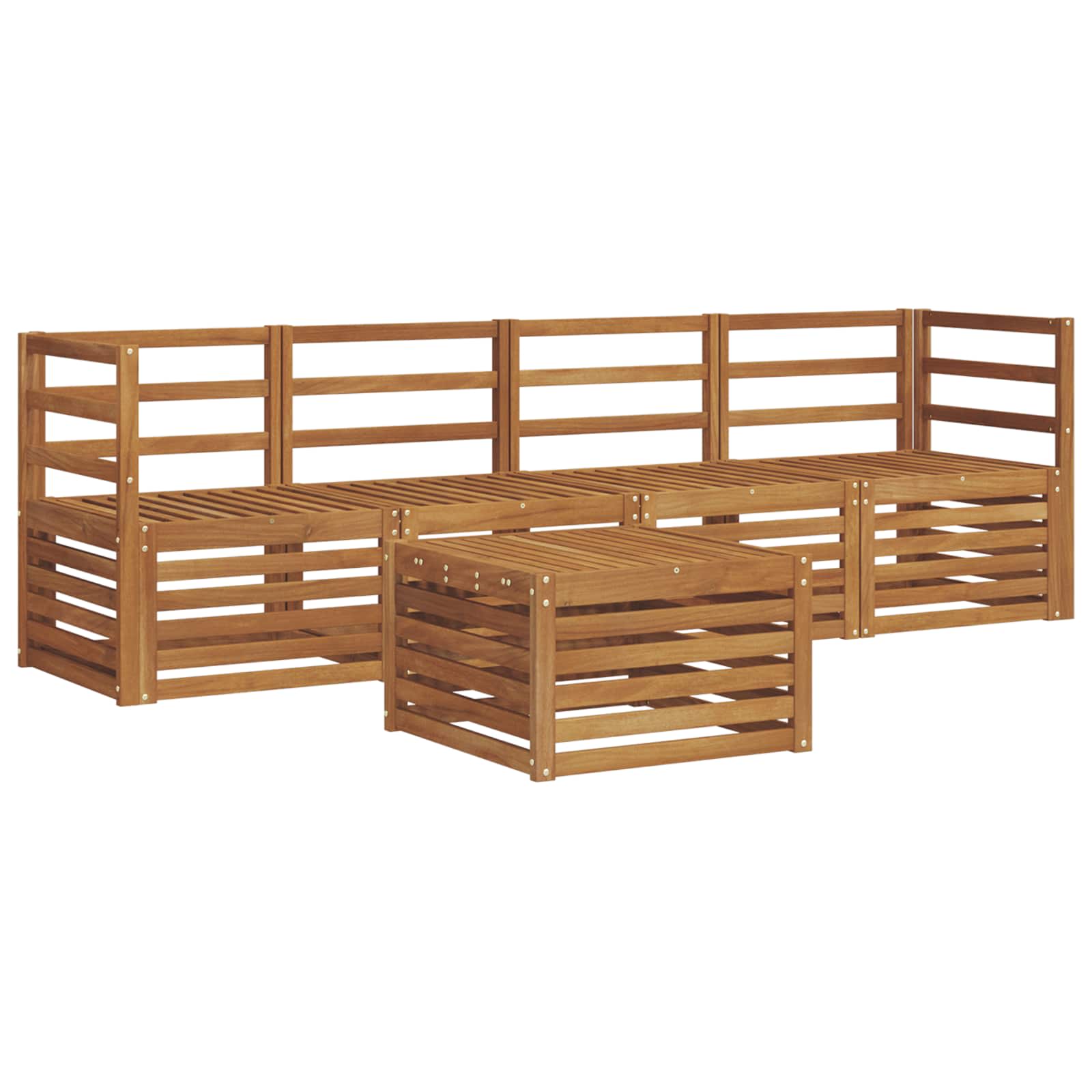 Sofa Sets 5 Pcs Solid Acacia Wood