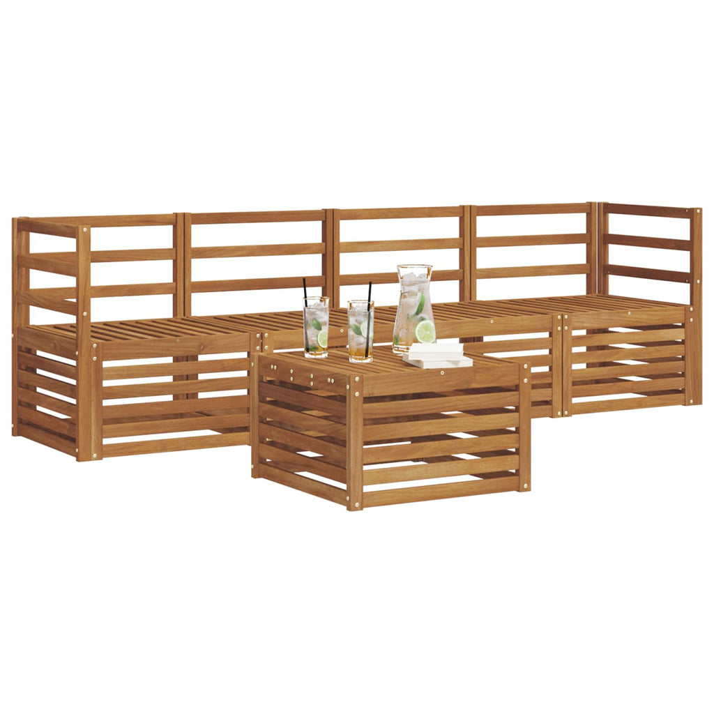 Sofa Sets 5 Pcs Solid Acacia Wood