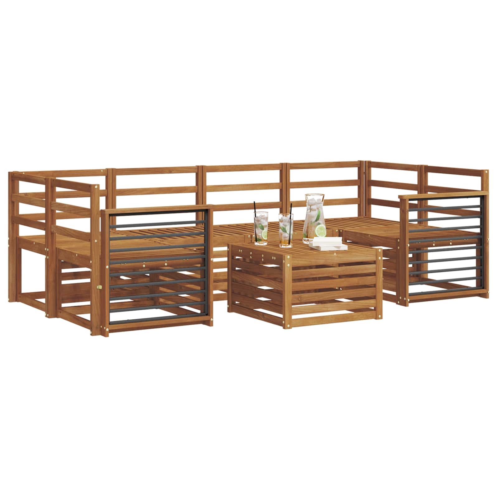 Sofa Sets 7 Pcs Solid Acacia Wood