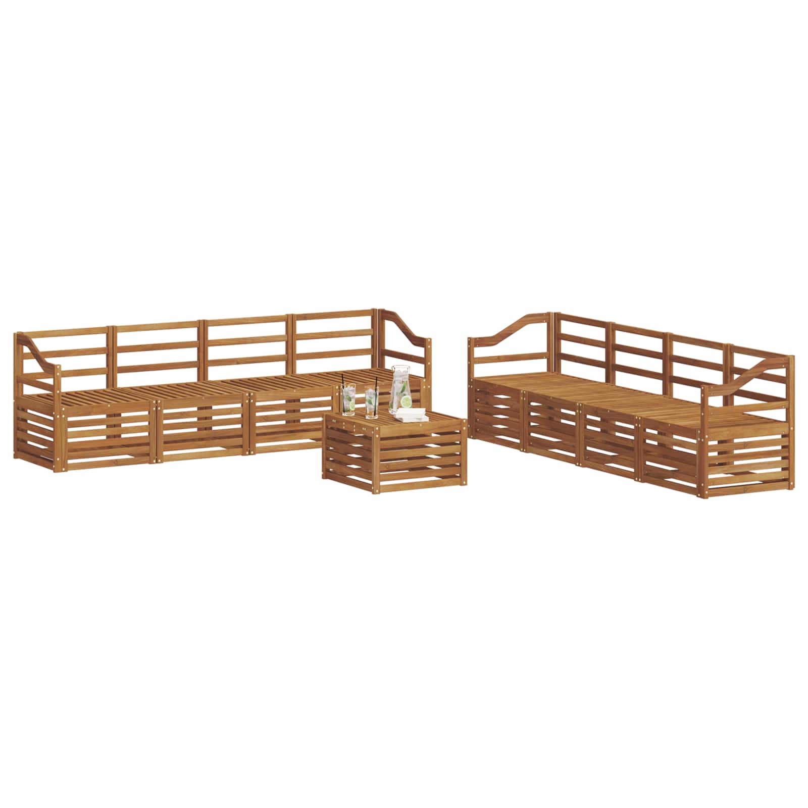 Sofa Sets 9 Pcs Solid Acacia Wood