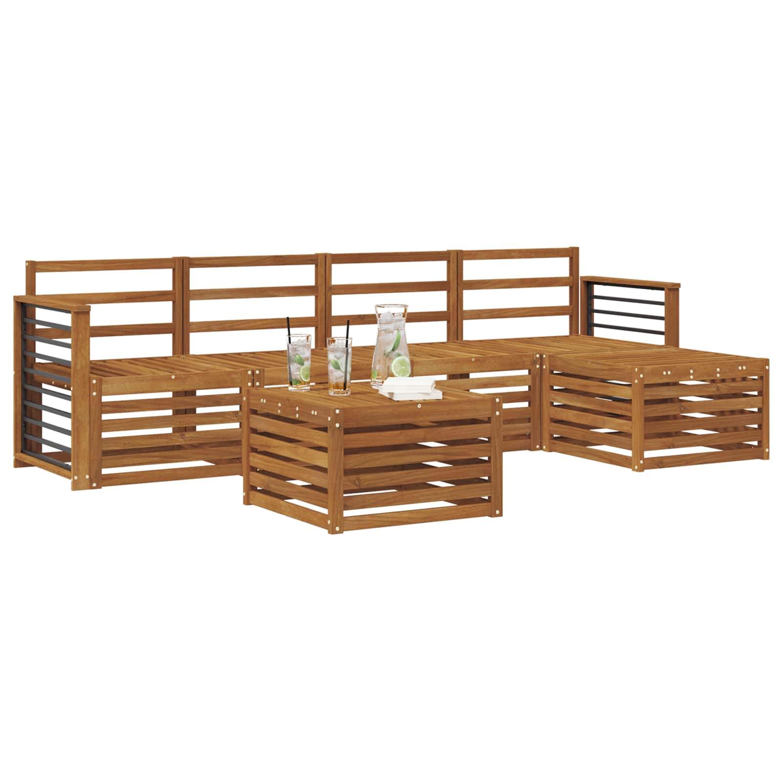 Sofa Sets 6 Pcs Solid Acacia Wood