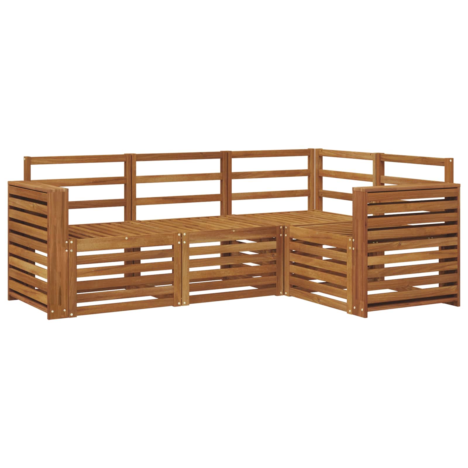 Sofa Sets 4 Pcs Solid Acacia Wood