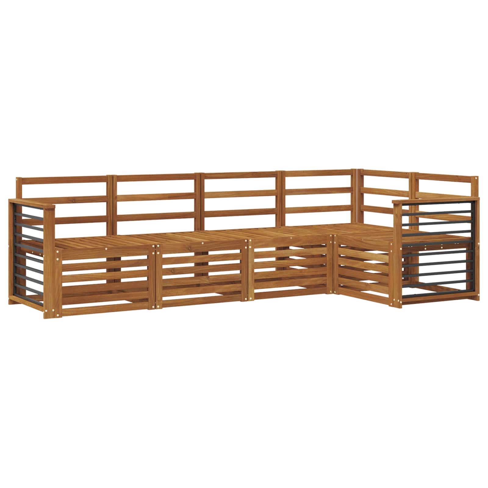 Sofa Sets 5 Pcs Solid Acacia Wood