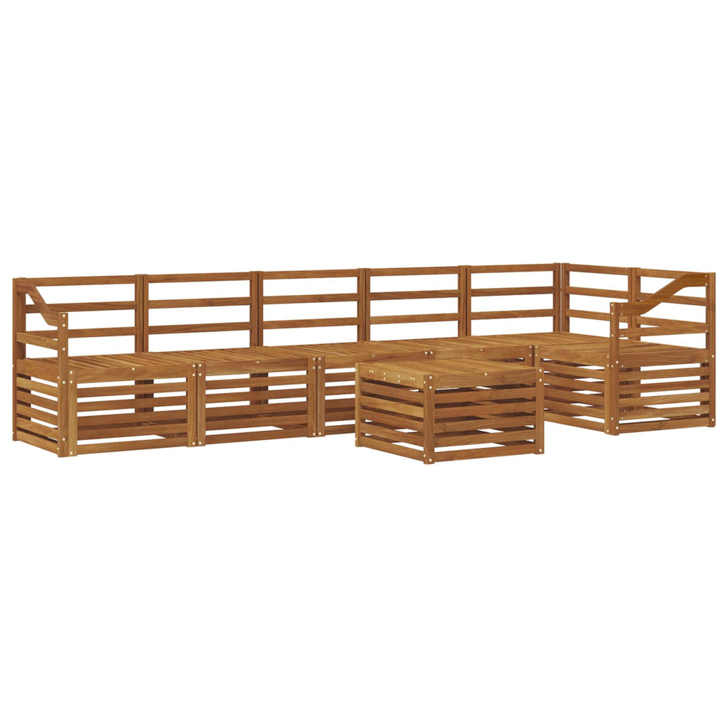 Sectional Sofa Set 7 Pcs Solid Acacia Wood