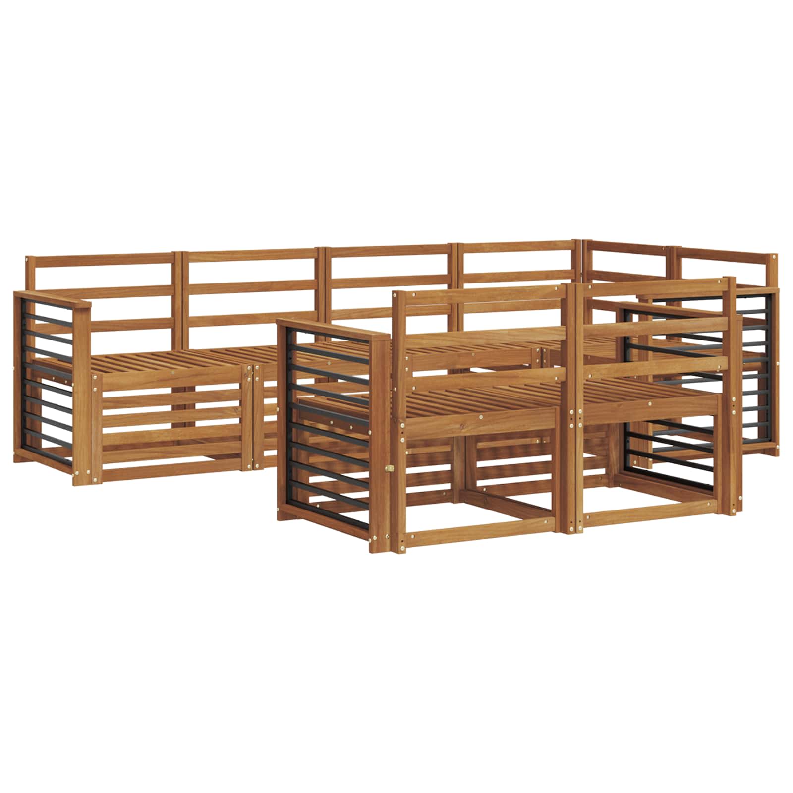 Sofa Sets 7 Pcs Solid Acacia Wood