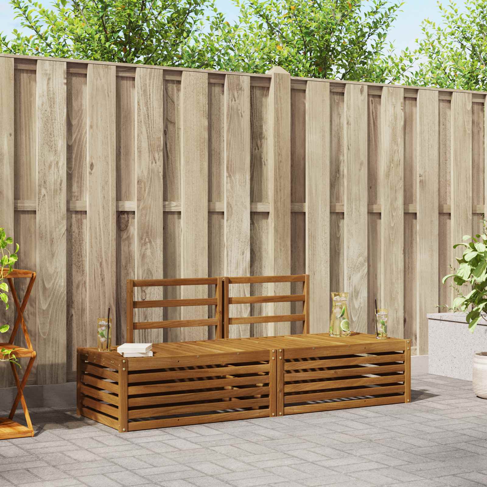 Outdoor Sofa Set 2 Piece 182.5 X 63 X 73 Cm