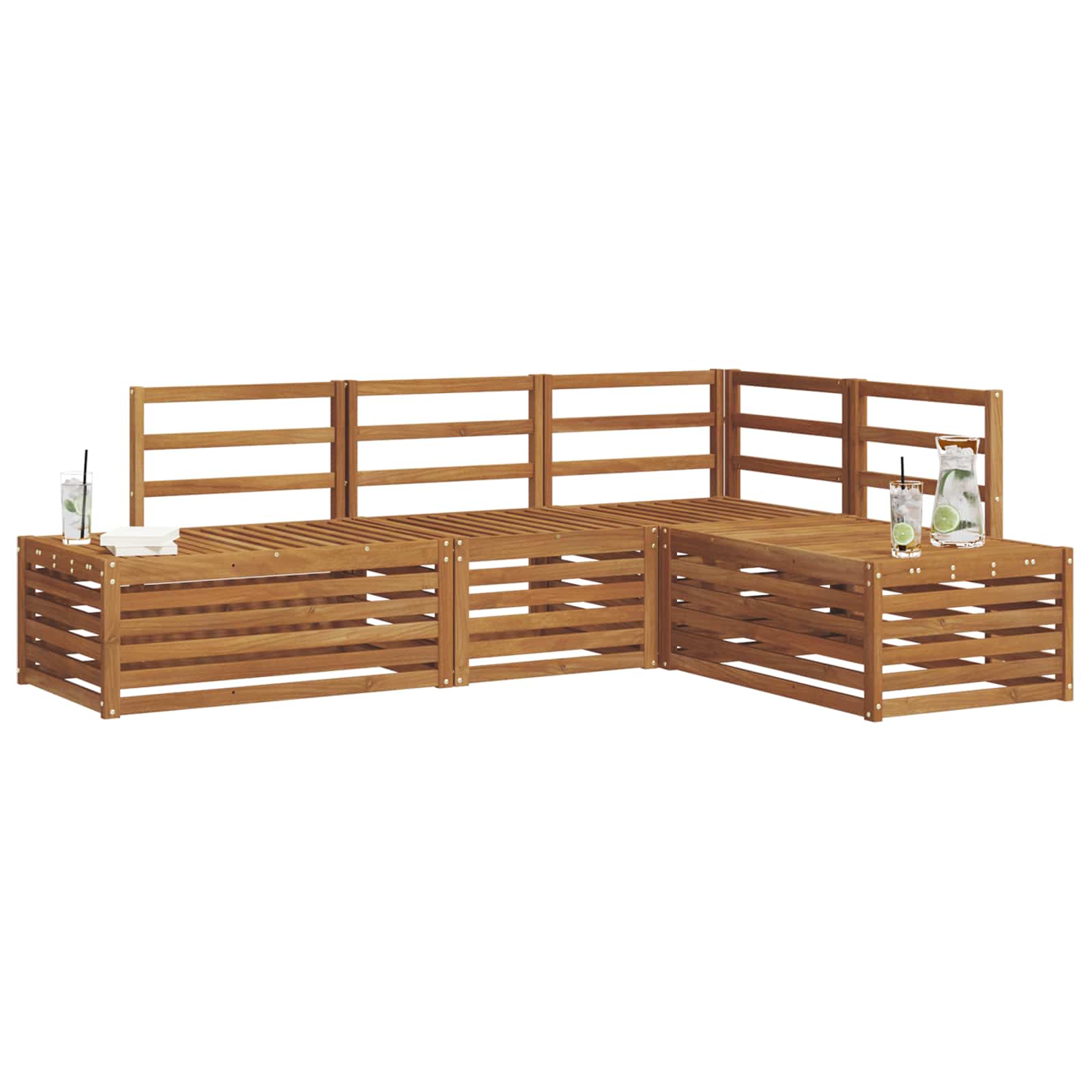 Outdoor Sofa Set 4 Piece Solid Acacia Wood