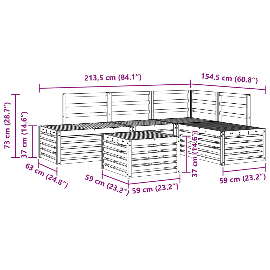 Outdoor Sofa Set 59 X 59 X 37 Cm