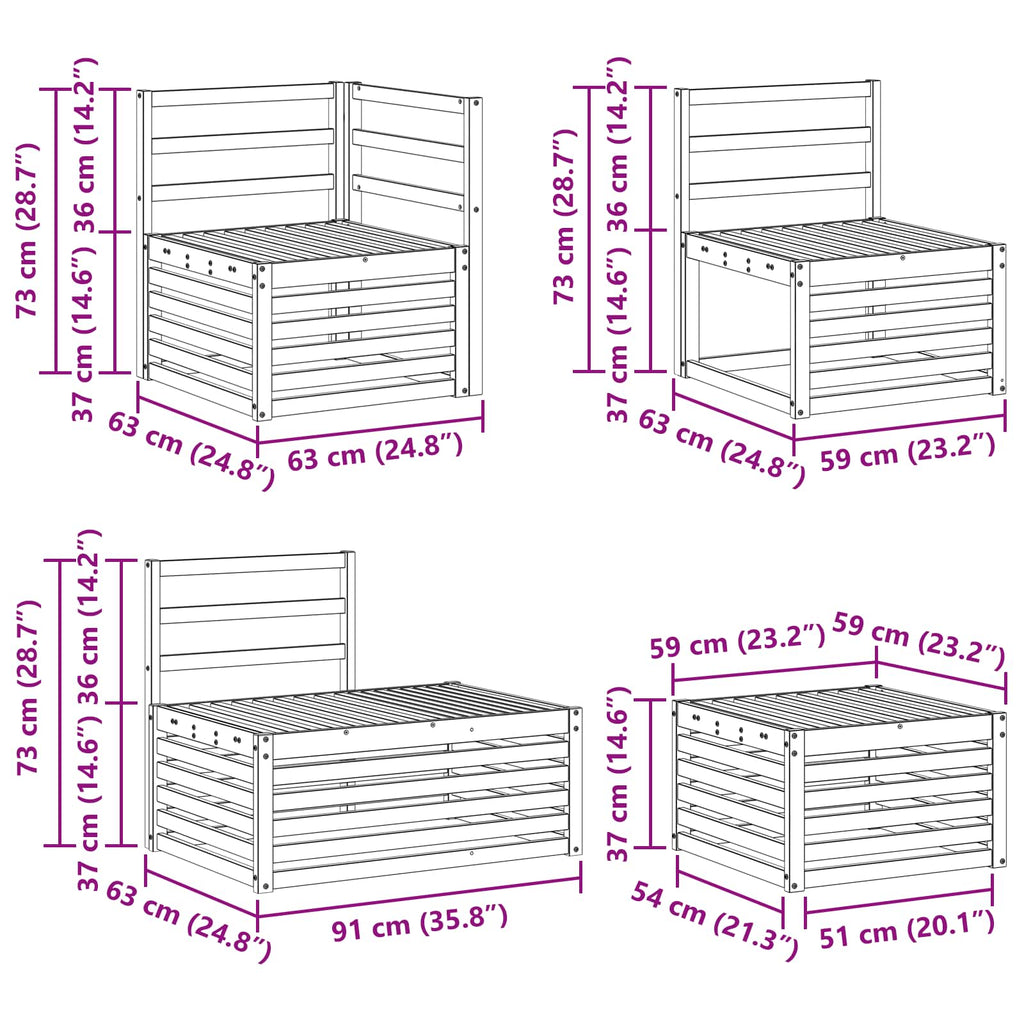Outdoor Sofa Set 59 X 59 X 37 Cm