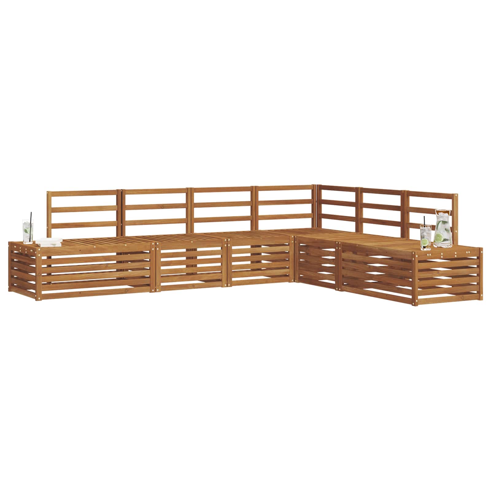 Outdoor Sofa Set 273 X 213.5 X 73 Cm Solid Acacia Wood