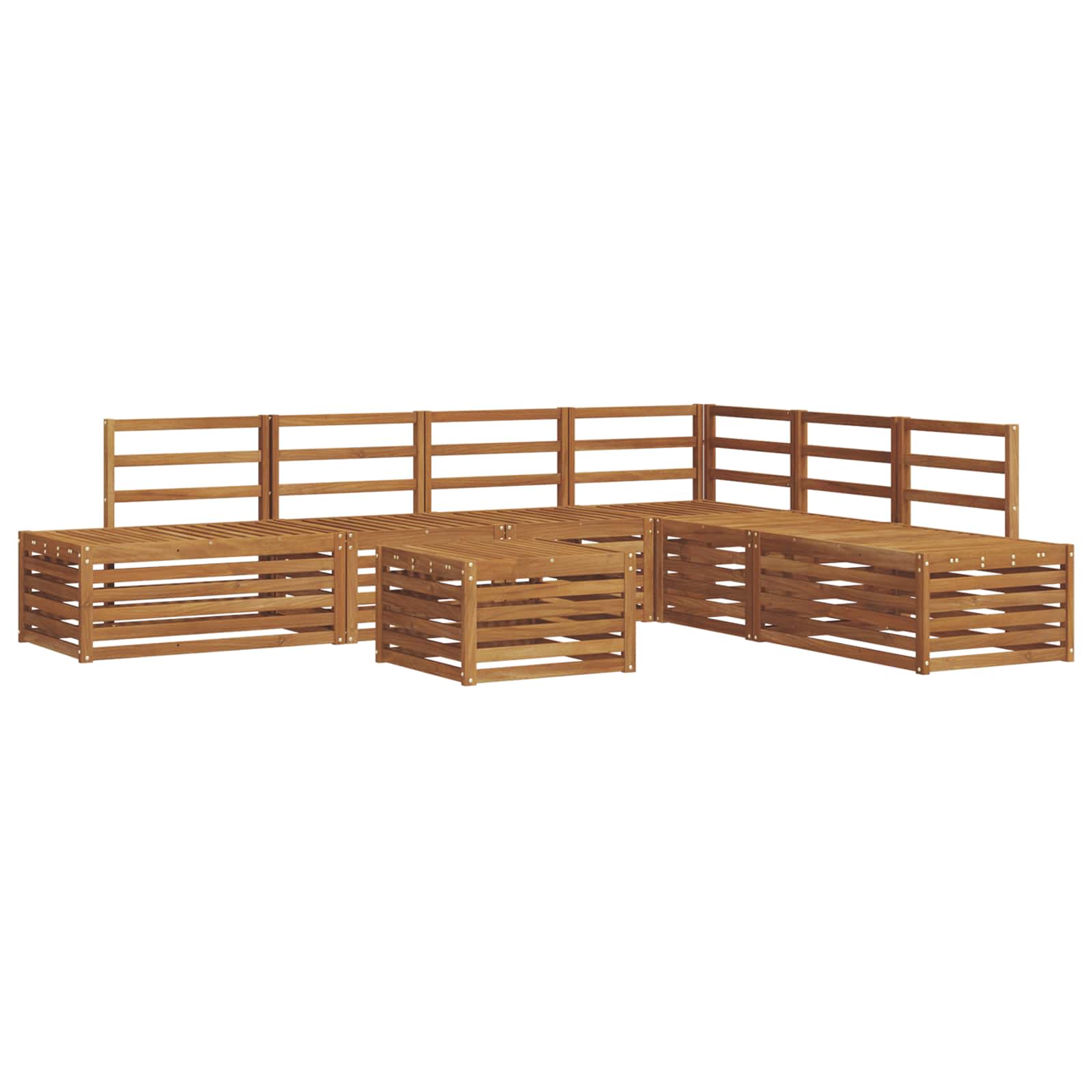Outdoor Sofa Set 7 Piece Solid Acacia Wood