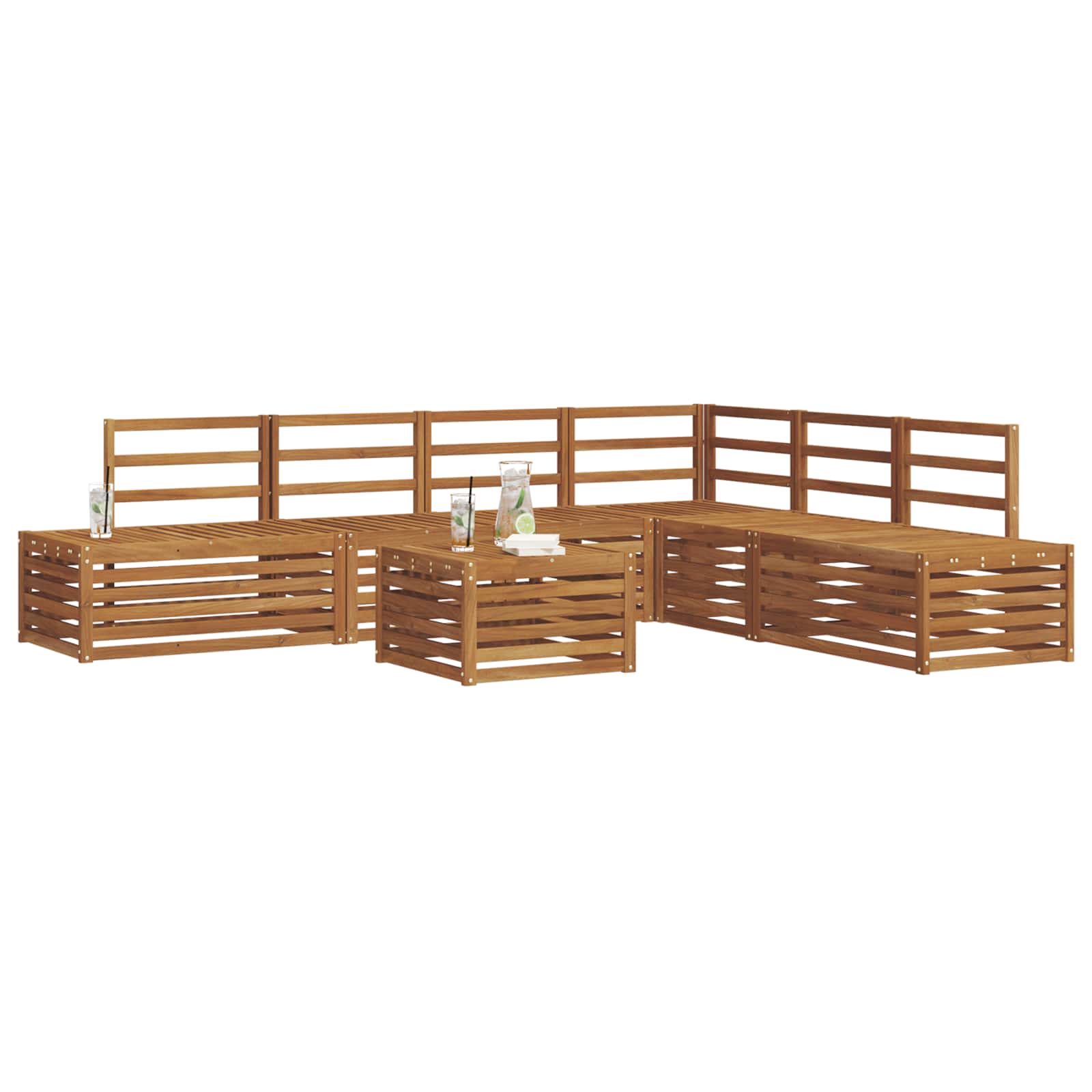 Outdoor Sofa Set 7 Piece Solid Acacia Wood
