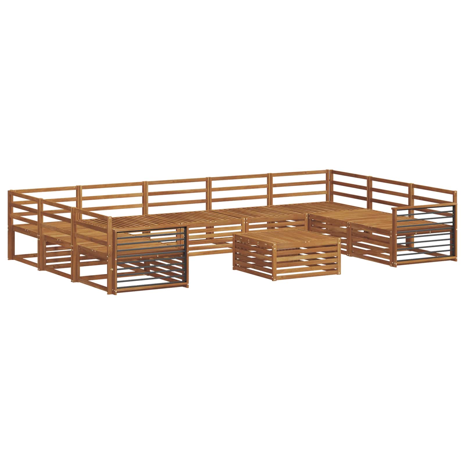 Sofa Sets 10 Pcs Solid Acacia Wood
