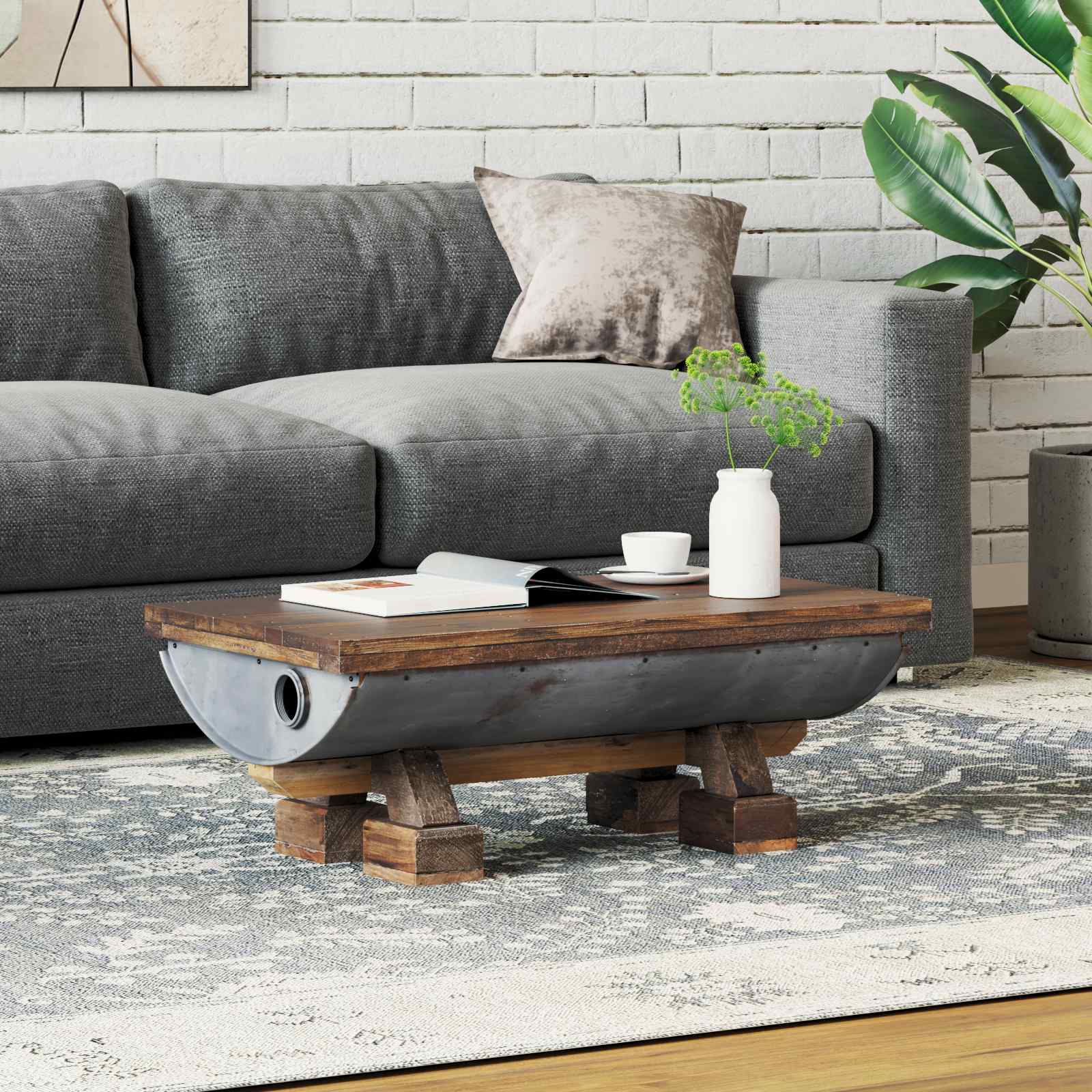 Coffee Table Natural 90 X 50 X 35 Cm Wood