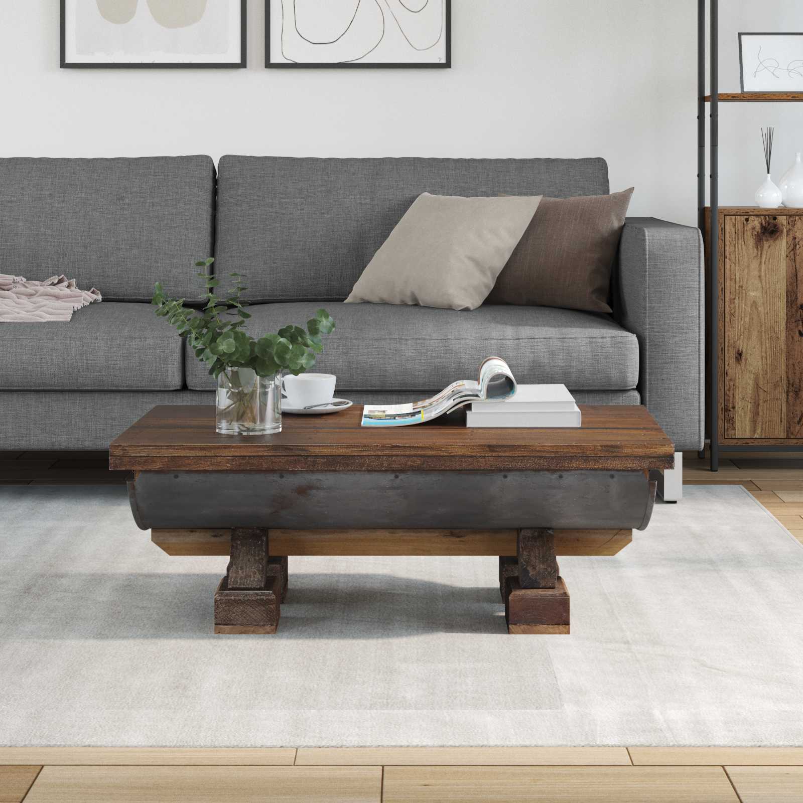 Coffee Table Natural 90 X 50 X 35 Cm Wood