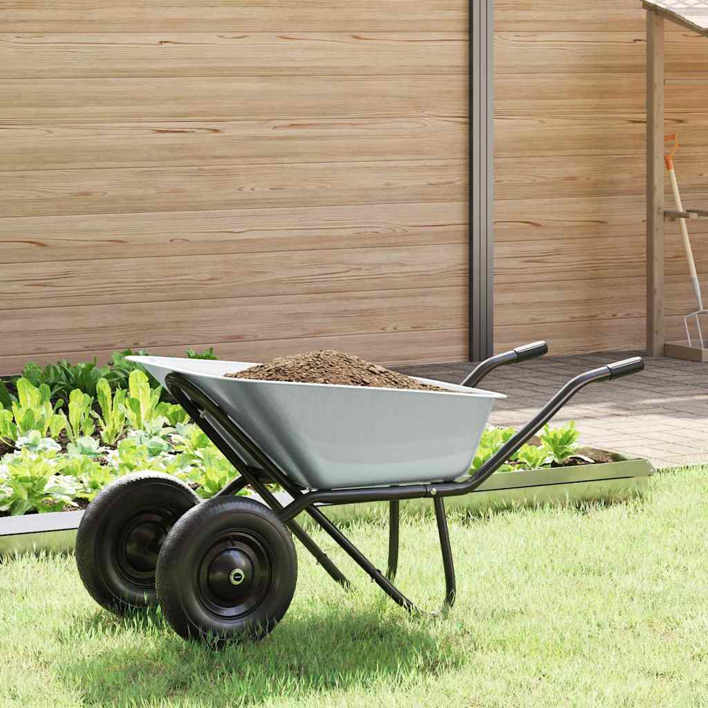 Wheelbarrow Silver And Black 124 X 73 X 65 Cm Steel