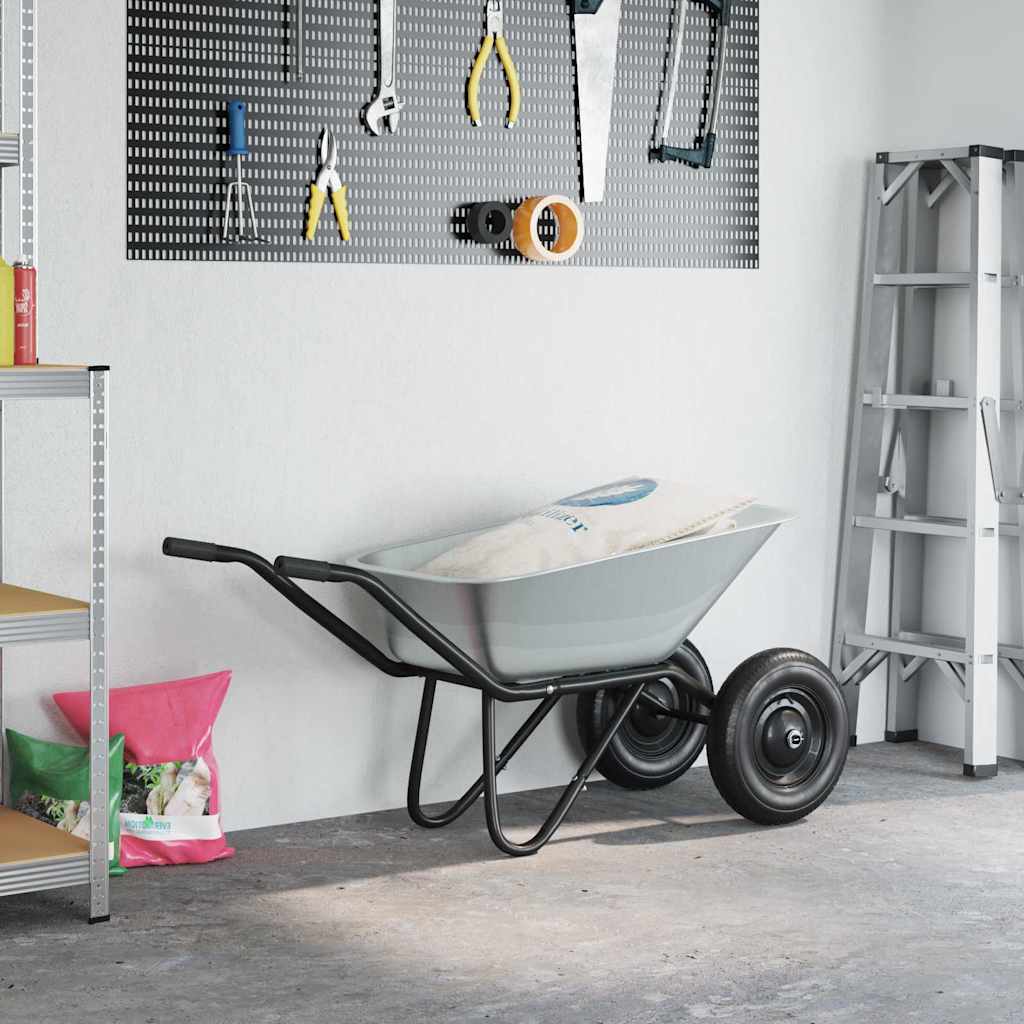 Wheelbarrows Wheelbarrow Silver Black 124 X 73 65 Cm Steel Silver and black Sing