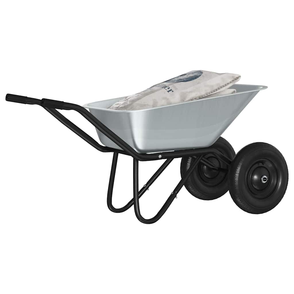 Wheelbarrows Wheelbarrow Silver Black 124 X 73 65 Cm Steel Silver and black Sing