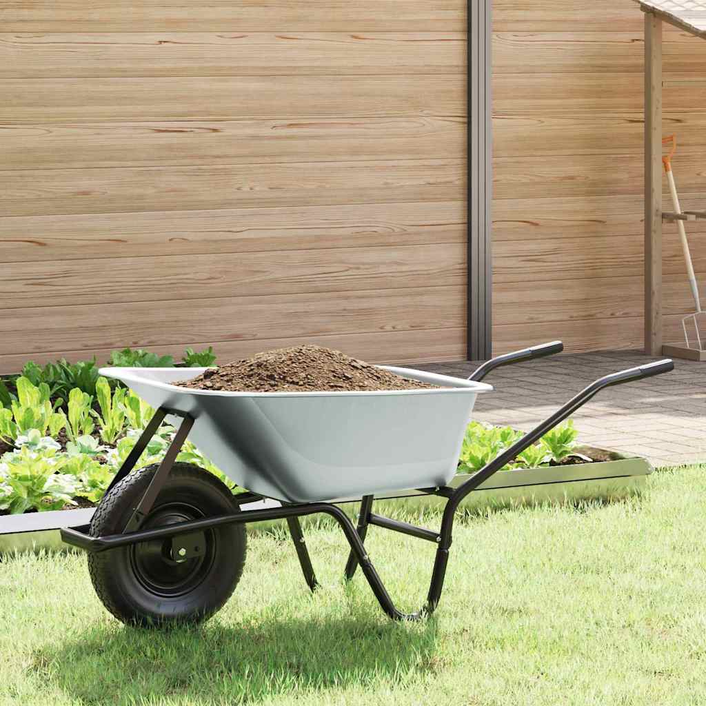 Wheelbarrows Wheelbarrow Silver Black 124 X 73 65 Cm Steel Silver and black Sing